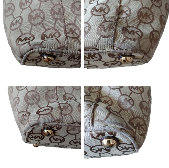 Michael Michael Kors Monogram Canvas with Leather Shoulder Tote Bag - Picture 5 of 16